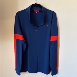 Men’s Redvanly Navy and Electric Red-Orange Golf Pullover Size M